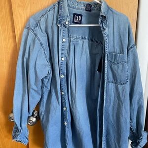 GAP Light Blue Denim Button-Up Shirt